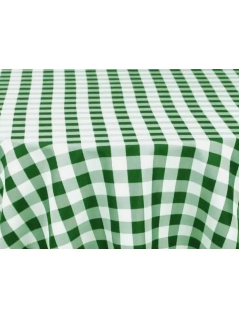 70-Inch Round Polyester Tablecloth Green & White Checker Linen Tablecloth Durabl